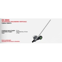 Accesorio EGO EA 0800 cortabordes vertical 20 cm para multiherramienta sin cable | Newgardenstore.eu