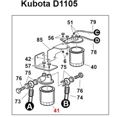 Filtre à huile à distance ORIGINAL GIANNI FERRARI machine d'exploitation moteur Kubota | Newgardenstore.eu