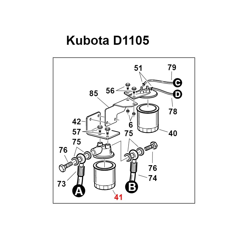 ORIGINAL Fernölfilter GIANNI FERRARI Betriebsmaschine Kubota Motor