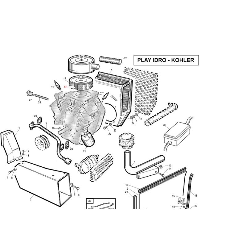 ORIGINAL-Luftfilter GIANNI FERRARI PG 200 Arbeitsmaschine mit Kohler-Motor