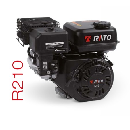 Kompletter Motor RATO R210 212 cc Benzin liegende Welle zylindrisch 3/4 Elektrostart | Newgardenstore.eu