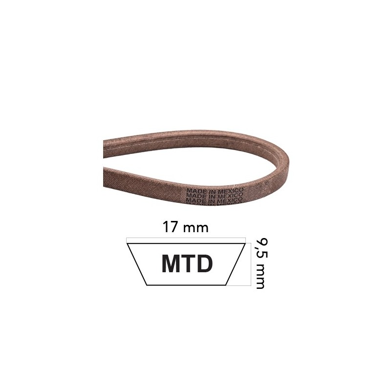 Correa de tractor de césped de sección KEVLAR MT compatible MTD 04038