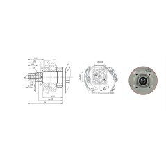 Extractor de eje cónico horizontal completo ZANETTI motor ZBM210C4V 20 mm | Newgardenstore.eu