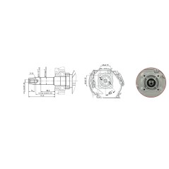 Complete motor ZANETTI ZBM210C2V bevel gearbox 19.5 mm horizontal bevel gearbox