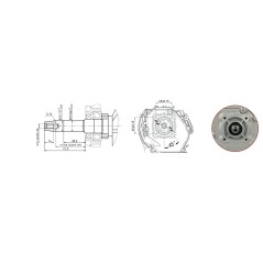 Complete motor ZANETTI ZBM210C2V bevel gearbox 19.5 mm horizontal bevel gearbox | Newgardenstore.eu