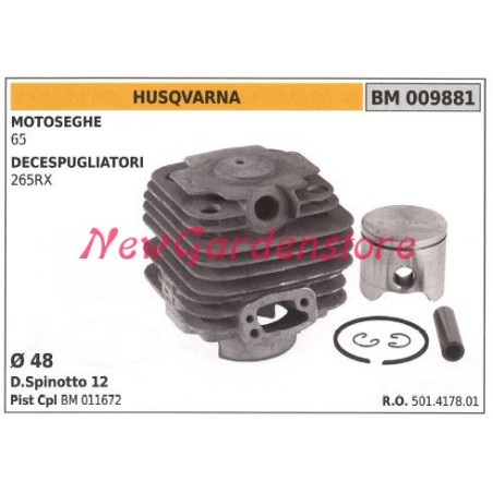 Cilindro pistone segmenti HUSQVARNA motore motosega 65 009881 | Newgardenstore.eu