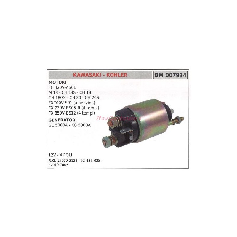 KOHLER relé solenoide motor FC 420V AS01 generador GE 5000A 007934
