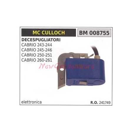 MCCULLOCH CABRIO 243 POULAN BBT24 compatible brushcutter ignition coil | Newgardenstore.eu