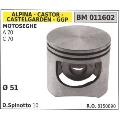 Piston pour tronçonneuse A70 C70 diamètre 51 mm GGP 8150890 CASTOR ALPINA | Newgardenstore.eu