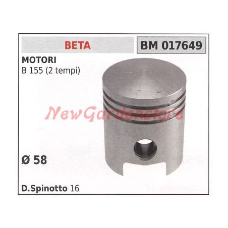 Piston moteur B 155 diamètre 58 mm BETA 017649 | Newgardenstore.eu