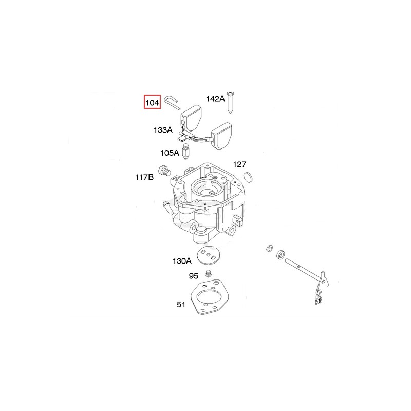 Goupille de flotteur de moteur de tondeuse à gazon BRIGGS & STRATTON 690723