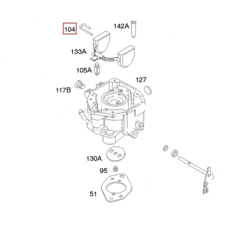 Pasador del flotador del motor del cortacésped BRIGGS & STRATTON 690723 | Newgardenstore.eu