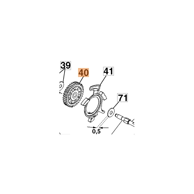 E1500 E1700 E1900 OM15E OM17E OM19E 51010171R OLEOMAC pignon denté pour scie électrique