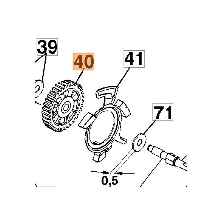 E1500 E1700 E1900 OM15E OM17E OM19E 51010171R OLEOMAC electro-saw toothed gearbox | Newgardenstore.eu