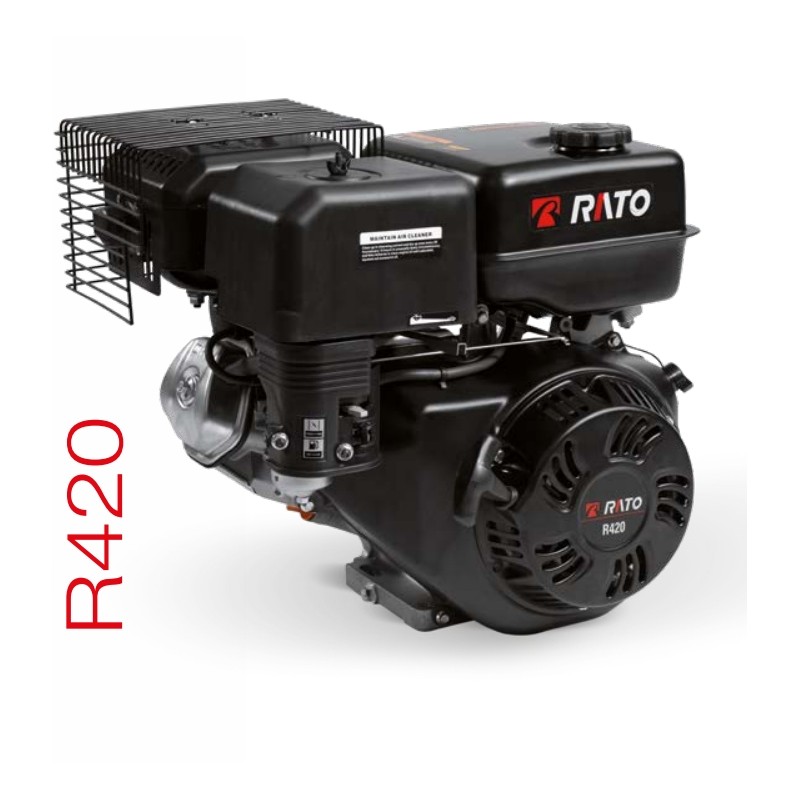Kompletter Motor RATO R420 420 cc Benzin abbrechbare horizontale konische Welle 23 mm