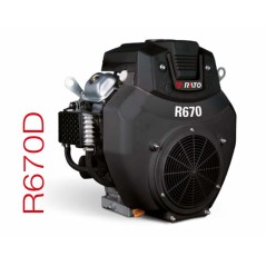 Complete RATO R670 motor horizontal cylindrical shaft 25.4 mm with muffler | Newgardenstore.eu