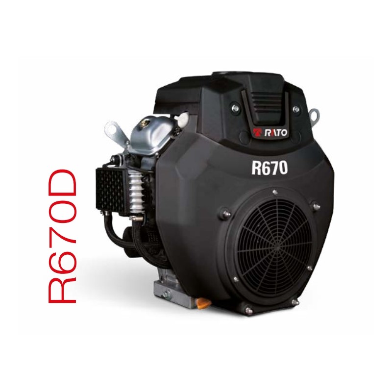 Kompletter Motor RATO R670 horizontale zylindrische Welle 25,4 mm mit Schalldämpfer