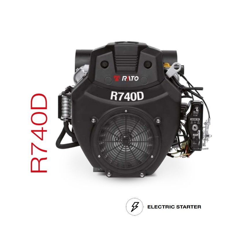 Motor completo RATO R740D 739 cc eje cilíndrico horizontal 25,4 mm