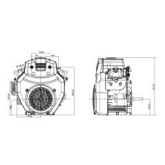 Complete RATO R740D 739 cc engine cylindrical horizontal shaft 25.4 mm | Newgardenstore.eu