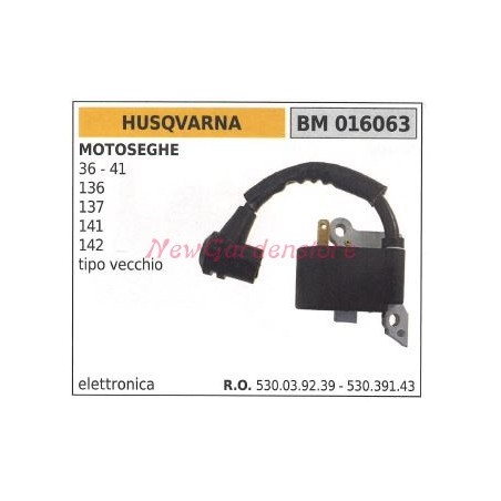 Bobine d'allumage HUSQVARNA pour tronçonneuses 36 41 136 137 141 142 016063 530039239 | Newgardenstore.eu