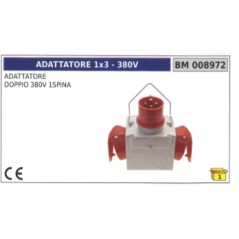 Adapter 1x3 Doppelstecker 380V 1 Code 008972 | Newgardenstore.eu