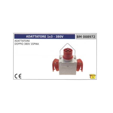 Adapter 1x3 double 380V 1 plug code 008972 | Newgardenstore.eu