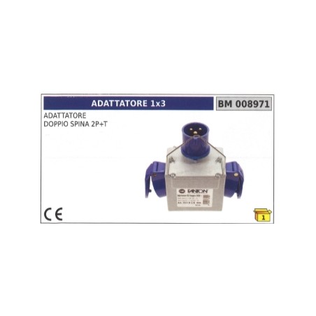 Adapter 1x3 double 2-pin plug + earth code 008971 | Newgardenstore.eu