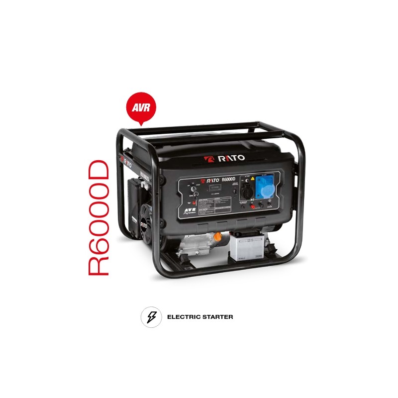 Generatore di corrente RATO R6000 a benzina 420 cc potenza massima 6 kW