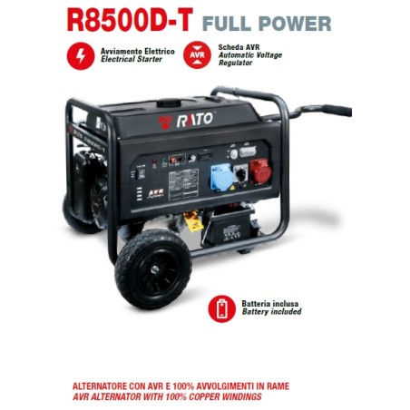 Générateur RATO R8500D-T essence 500 cc démarrage électrique | Newgardenstore.eu