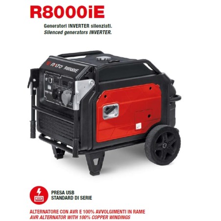 Inverter silenced current generator RATO R8E000i 420 cc electric start | Newgardenstore.eu