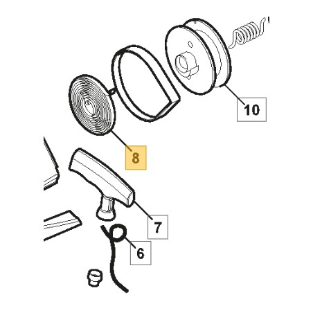 Ressort de démarrage pour débroussailleuse à essence modèles ABL27 BL530 118803058/0 STIGA | Newgardenstore.eu