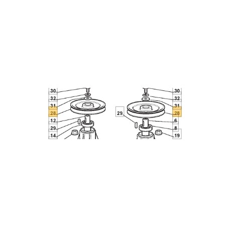 Riemenscheibe für Rasentraktor 125601573/0 STIGA | Newgardenstore.eu