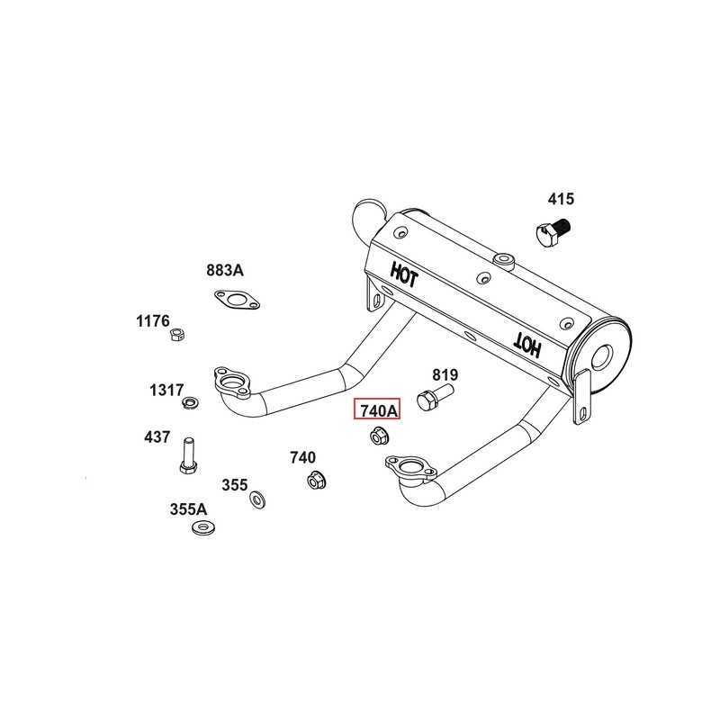 Ecrou de moteur de tondeuse à gazon BRIGGS & STRATTON d'origine 703115