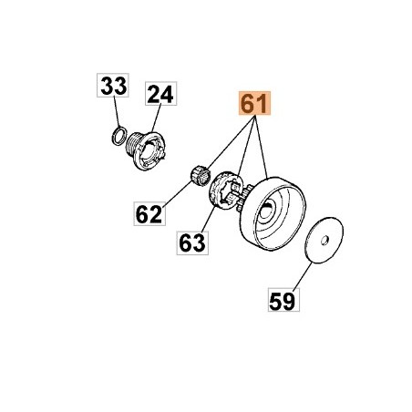 Clutch bell chainsaw models 970 971 980 981 985HD 097000207 OLEOMAC | Newgardenstore.eu