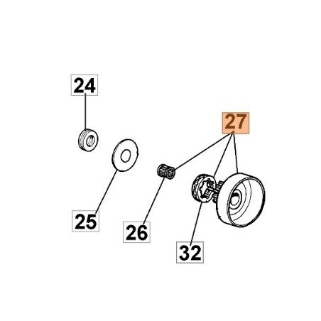 Campana embrague motosierra modelos 999F 099900387 OLEOMAC | Newgardenstore.eu