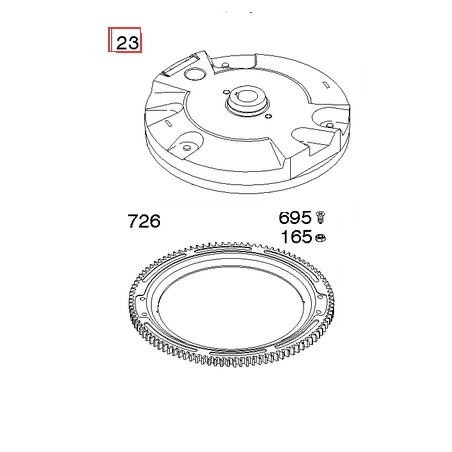 Volant d'inertie original pour moteur de tondeuse à gazon BRIGGS & STRATTON 691053 | Newgardenstore.eu