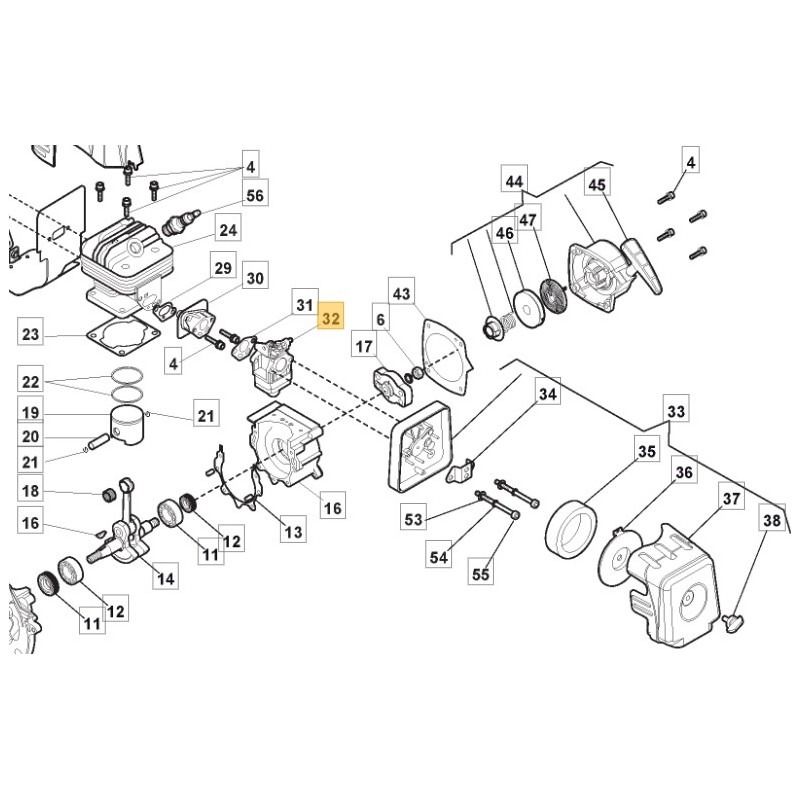 Carburador desbrozadora modelos BS35D SB320D TB320 118801523/0 STIGA