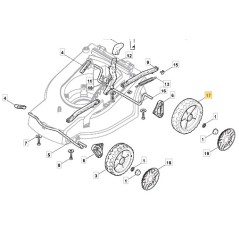 Lawnmower push wheel models A340 XP36E SPL360 322686103/0 STIGA