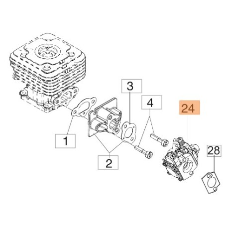 Carburateur pour débroussailleuse modèles BC350S BC350T BC400S 2318987R OLEOMAC | Newgardenstore.eu