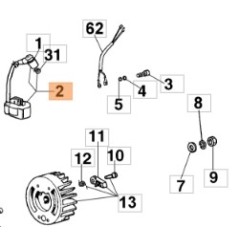 Spule für Motorpumpe Modelle SC150 SC180 SC23 301000379R OLEOMAC