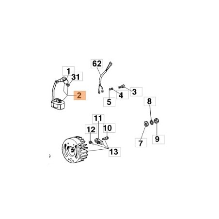 Bobina motopompa modelli SC150 SC180 SC23 301000379R OLEOMAC | Newgardenstore.eu