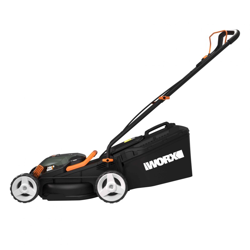 Worx WG779 cordless lawnmower with 2 x 20V 20V batteries and dual c