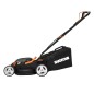 Worx WG779 cordless lawnmower with 2 x 20V+20V batteries and dual charger