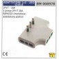 Flat adapter plug 2-pin + earth-16A 3 sockets 2-pin+earth 16A BIPASSO