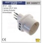Plug adapter 2-pin + earth - 10A 2-pin + earth 10A 1 Schuko socket
