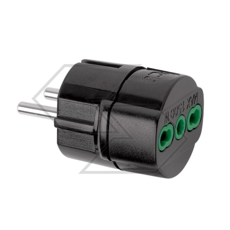 Adapterstecker 2-polig + Erde 16A 220V SCHUKO zweistiftig weiblich | Newgardenstore.eu