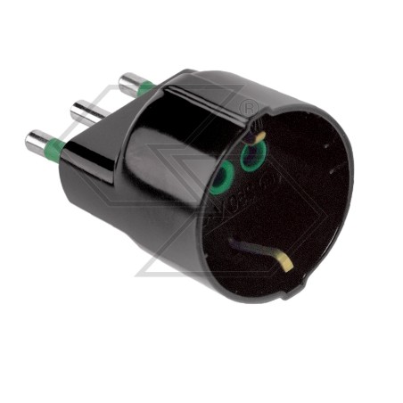 Adapterstecker 2-polig + Erde 16A 220V SCHUKO Stecker weite Teilung | Newgardenstore.eu