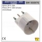 Adapter plug 2-pole + earth 16A Schuko socket (single-phase)