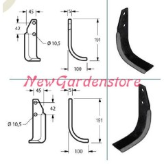 Kit de pièces détachées originales GOLDONI pour houes pour motoculteur 22M 00070922