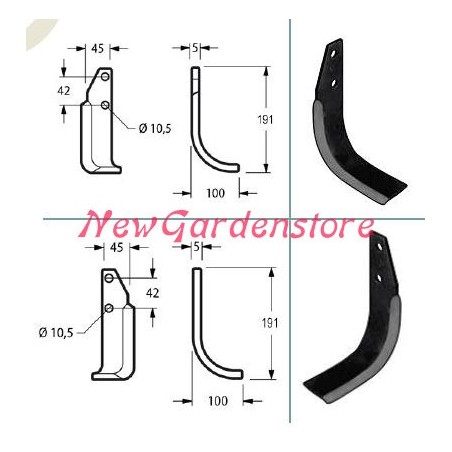 Kit de repuestos originales GOLDONI de azadas para motocultor 22M 00070922 | Newgardenstore.eu